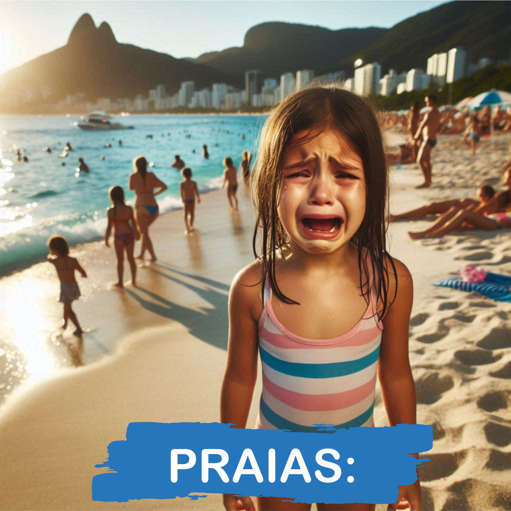 Filhos Criança perdida na praia