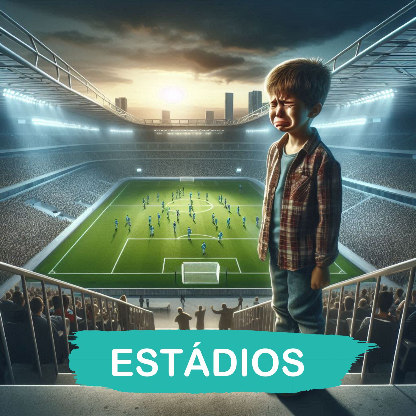 Filhos Criança perdida no estádio de futebol